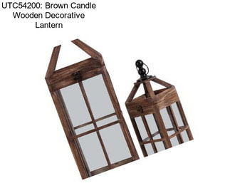 UTC54200: Brown Candle Wooden Decorative Lantern