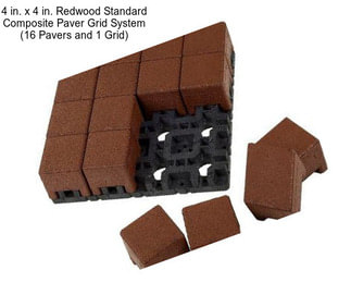 4 in. x 4 in. Redwood Standard Composite Paver Grid System (16 Pavers and 1 Grid)