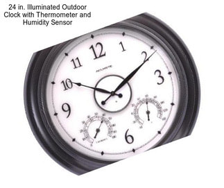 24 in. Illuminated Outdoor Clock with Thermometer and Humidity Sensor