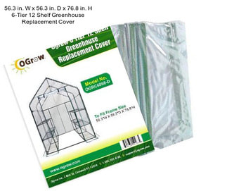 56.3 in. W x 56.3 in. D x 76.8 in. H 6-Tier 12 Shelf Greenhouse Replacement Cover