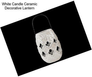 White Candle Ceramic Decorative Lantern