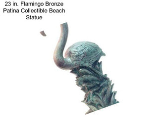 23 in. Flamingo Bronze Patina Collectible Beach Statue