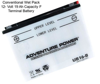 Conventional Wet Pack 12- Volt 19 Ah Capacity F Terminal Battery