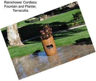 Rainshower Cordless Fountain and Planter, Terracotta