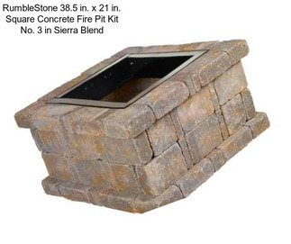 RumbleStone 38.5 in. x 21 in. Square Concrete Fire Pit Kit No. 3 in Sierra Blend