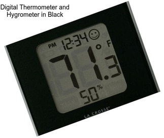 Digital Thermometer and Hygrometer in Black