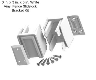3 in. x 3 in. x 3 in. White Vinyl Fence Slidelock Bracket Kit