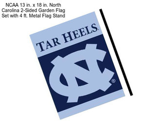NCAA 13 in. x 18 in. North Carolina 2-Sided Garden Flag Set with 4 ft. Metal Flag Stand