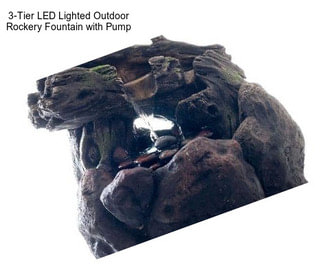 3-Tier LED Lighted Outdoor Rockery Fountain with Pump