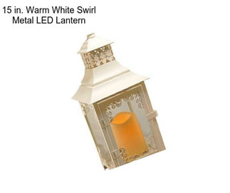 15 in. Warm White Swirl Metal LED Lantern