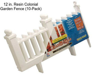 12 in. Resin Colonial Garden Fence (10-Pack)