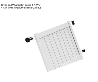 Bryce and Washington Series 5 ft. W x 4 ft. H White Vinyl Drive Fence Gate Kit