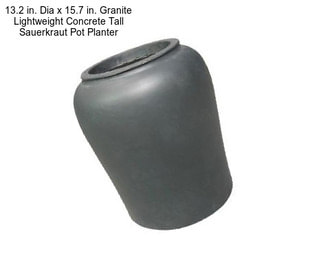 13.2 in. Dia x 15.7 in. Granite Lightweight Concrete Tall Sauerkraut Pot Planter