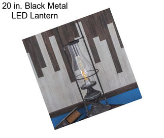 20 in. Black Metal LED Lantern