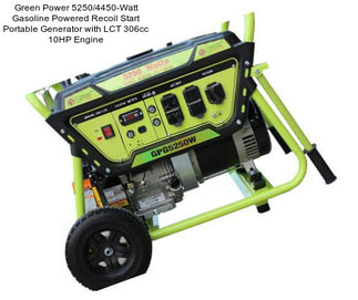 Green Power 5250/4450-Watt Gasoline Powered Recoil Start Portable Generator with LCT 306cc 10HP Engine