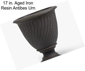 17 in. Aged Iron Resin Antibes Urn