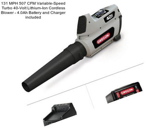 131 MPH 507 CFM Variable-Speed Turbo 40-Volt Lithium-Ion Cordless Blower - 4.0Ah Battery and Charger included