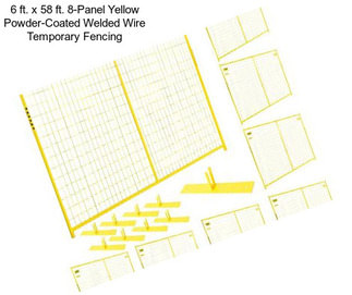 6 ft. x 58 ft. 8-Panel Yellow Powder-Coated Welded Wire Temporary Fencing