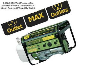 4,000/3,250-Watt Propane Gas Powered Portable Generator with Clean Burning LPG and RV Outlet