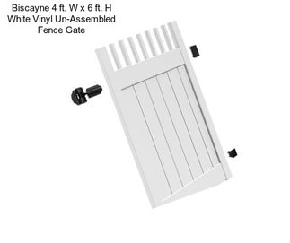 Biscayne 4 ft. W x 6 ft. H White Vinyl Un-Assembled Fence Gate