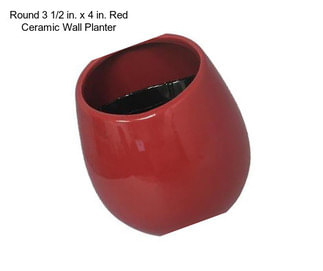 Round 3 1/2 in. x 4 in. Red Ceramic Wall Planter