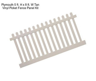 Plymouth 5 ft. H x 8 ft. W Tan Vinyl Picket Fence Panel Kit