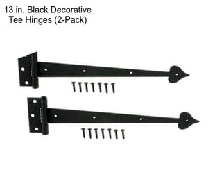 13 in. Black Decorative Tee Hinges (2-Pack)