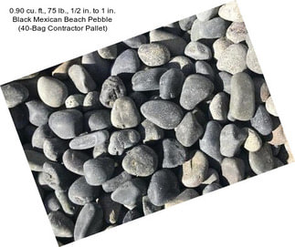 0.90 cu. ft., 75 lb., 1/2 in. to 1 in. Black Mexican Beach Pebble (40-Bag Contractor Pallet)