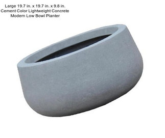 Large 19.7 in. x 19.7 in. x 9.8 in. Cement Color Lightweight Concrete Modern Low Bowl Planter