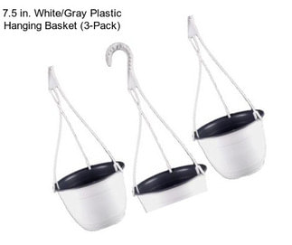 7.5 in. White/Gray Plastic Hanging Basket (3-Pack)