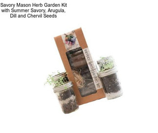 Savory Mason Herb Garden Kit with Summer Savory, Arugula, Dill and Chervil Seeds