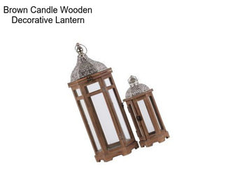 Brown Candle Wooden Decorative Lantern