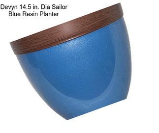 Devyn 14.5 in. Dia Sailor Blue Resin Planter