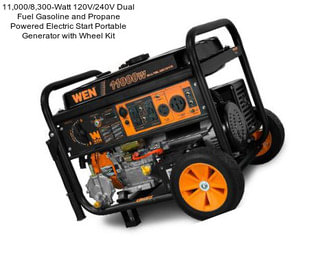 11,000/8,300-Watt 120V/240V Dual Fuel Gasoline and Propane Powered Electric Start Portable Generator with Wheel Kit