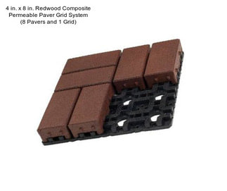 4 in. x 8 in. Redwood Composite Permeable Paver Grid System (8 Pavers and 1 Grid)
