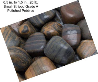 0.5 in. to 1.5 in., 20 lb. Small Striped Grade A Polished Pebbles