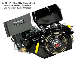 1 in. 15 HP 420cc OHV Electric Start Horizontal Keyway Shaft Gas Engine with 18 Amp Charger