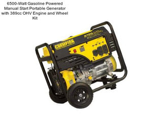 6500-Watt Gasoline Powered Manual Start Portable Generator with 389cc OHV Engine and Wheel Kit