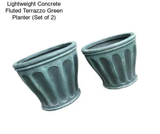 Lightweight Concrete Fluted Terrazzo Green Planter (Set of 2)