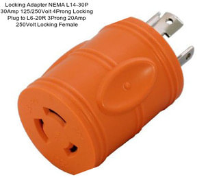 Locking Adapter NEMA L14-30P 30Amp 125/250Volt 4Prong Locking Plug to L6-20R 3Prong 20Amp 250Volt Locking Female