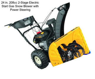 24 in. 208cc 2-Stage Electric Start Gas Snow Blower with Power Steering