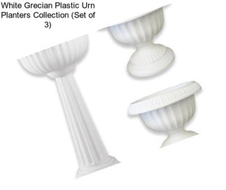 White Grecian Plastic Urn Planters Collection (Set of 3)