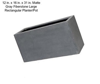 12 in. x 16 in. x 31 in. Matte Gray Fiberstone Large Rectangular Planter/Pot