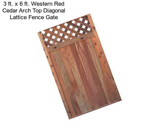 3 ft. x 6 ft. Western Red Cedar Arch Top Diagonal Lattice Fence Gate