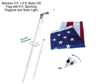 Mansion 3 ft. x 5 ft. Nylon US Flag with 6 ft. Spinning Flagpole and Solar Light