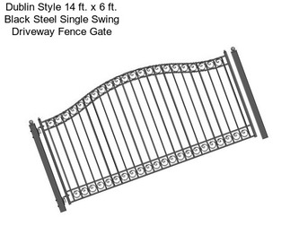 Dublin Style 14 ft. x 6 ft. Black Steel Single Swing Driveway Fence Gate