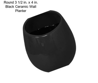 Round 3 1/2 in. x 4 in. Black Ceramic Wall Planter