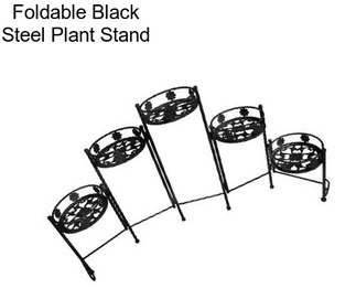 Foldable Black Steel Plant Stand