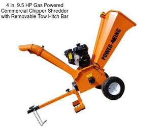 4 in. 9.5 HP Gas Powered Commercial Chipper Shredder with Removable Tow Hitch Bar