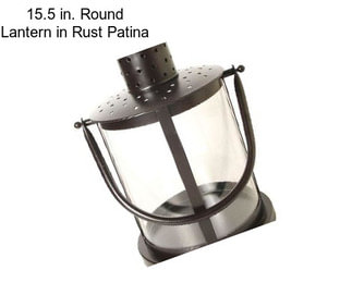 15.5 in. Round Lantern in Rust Patina